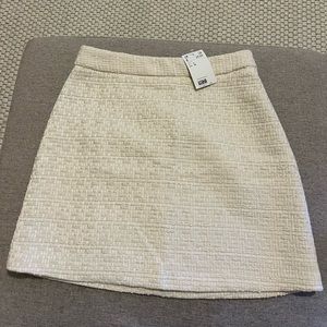 H&M Ivory Tweed Skirt